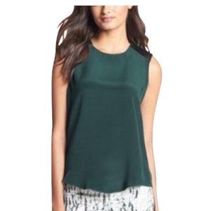 PARKER Libby Silk and Leather Top GORGEOUS COLOR